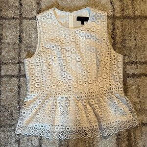 J Crew Eyelet Peplum Blouse